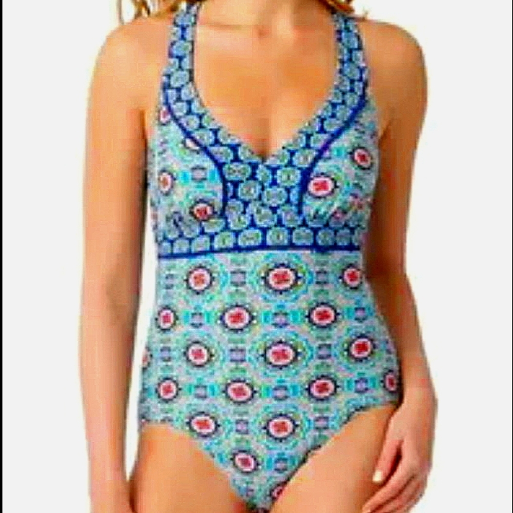 Catalina Floral Geometric One Piece Swimsuit size S